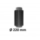 Radiator kominowy żaroodporny 220 mm / 1 m CZARNY