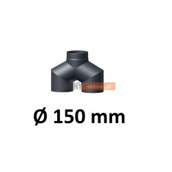Trójnik kominowy portki 150 mm górny czarny