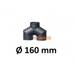 Trójnik kominowy portki 160 mm górny czarny