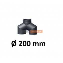 Trójnik kominowy portki 200 mm górny czarny