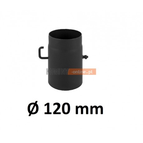 Szyber kominowy 120 mm żaroodporny z krótką rączką czarny