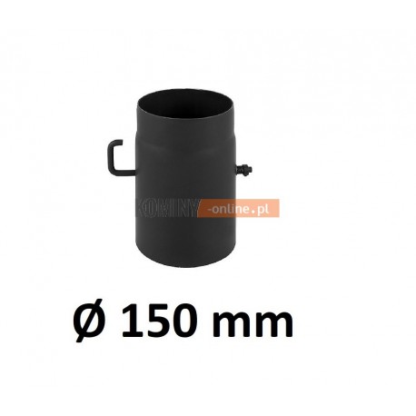 Szyber kominowy 150 mm żaroodporny z krótką rączką czarny
