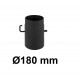 Szyber kominowy 180 mm żaroodporny z krótką rączką czarny