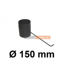 Szyber kominowy czarny 150 mm z długą rączką 