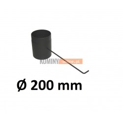 Szyber kominowy czarny 200 mm z długą rączką 