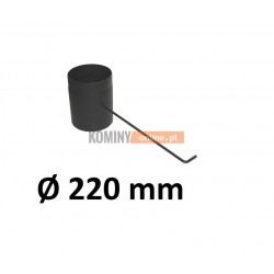 Szyber kominowy czarny 220 mm z długą rączką 