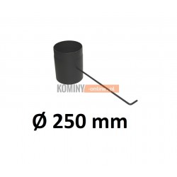 Szyber kominowy czarny 250 mm z długą rączką 