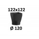Redukcja kominowa żaroodporna czarna czopuch 122x122/120 mm 