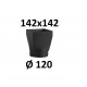 Redukcja kominowa żaroodporna czarna czopuch 142x142/120 mm 