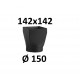 Redukcja kominowa żaroodporna czarna czopuch 142x142/150 mm 