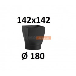 Redukcja kominowa żaroodporna czarna czopuch 142x142/180 mm 