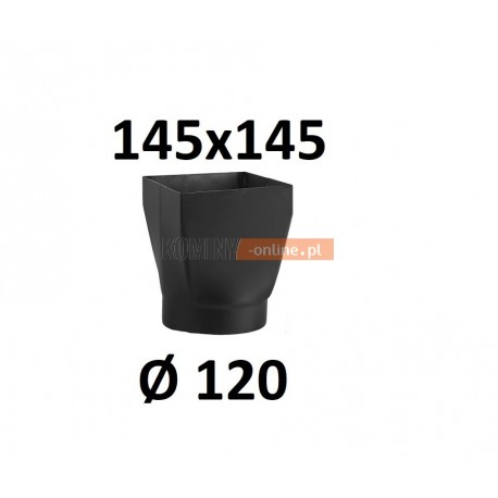 Redukcja kominowa żaroodporna czarna czopuch 145x145/120 mm 
