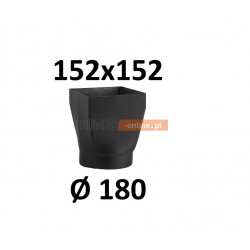 Redukcja kominowa żaroodporna czarna czopuch 152x152/180 mm 