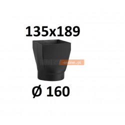 Redukcja kominowa żaroodporna czarna czopuch 135x189/160 mm 
