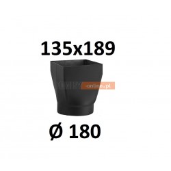 Redukcja kominowa żaroodporna czarna czopuch 135x189/180 mm 