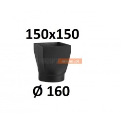 Redukcja kominowa żaroodporna czarna czopuch 150x150/160 mm 