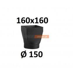 Redukcja kominowa żaroodporna czarna czopuch 160x160/150 mm 