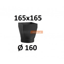 Redukcja kominowa żaroodporna czarna czopuch 165x165/160 mm 