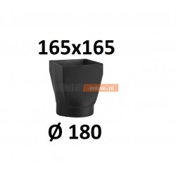 Redukcja kominowa żaroodporna czarna czopuch 165x165/180 mm 