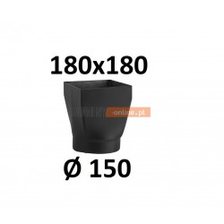 Redukcja kominowa żaroodporna czarna czopuch 180x180/150 mm 