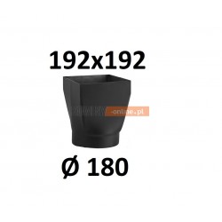 Redukcja kominowa żaroodporna czarna czopuch 192x192/180 mm 
