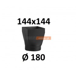 Redukcja kominowa żaroodporna czarna czopuch 144x144/180 mm 
