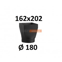Redukcja kominowa żaroodporna czarna czopuch 162x202/180 mm 