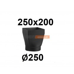 Redukcja kominowa żaroodporna czarna czopuch 250x200/250 mm 