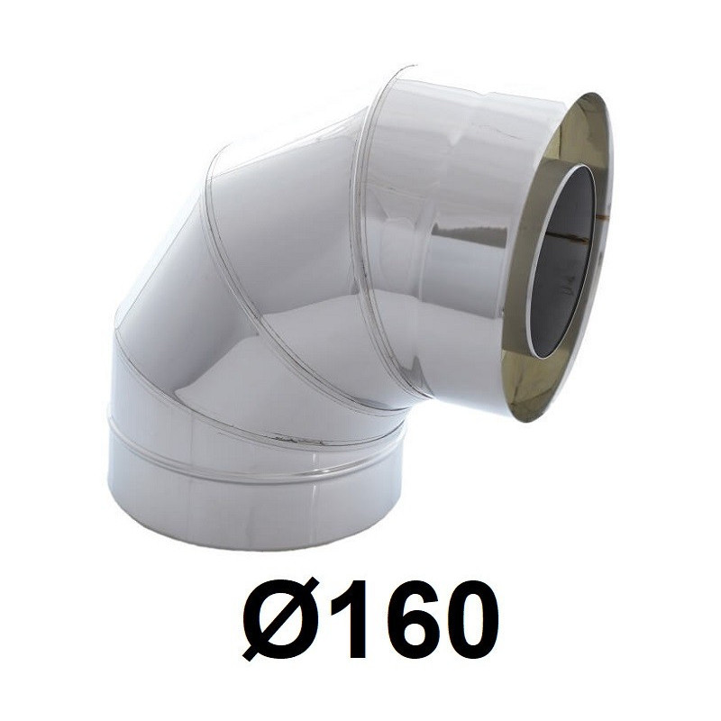Kolano kominowe kwasoodporne izolowane  160 mm