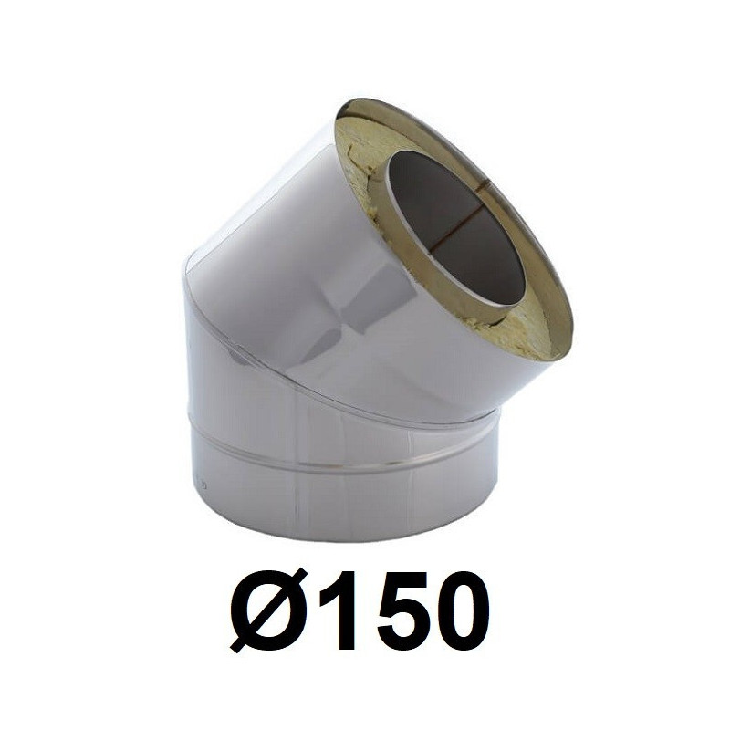 Kolano kominowe kwasoodporne izolowane 150 mm