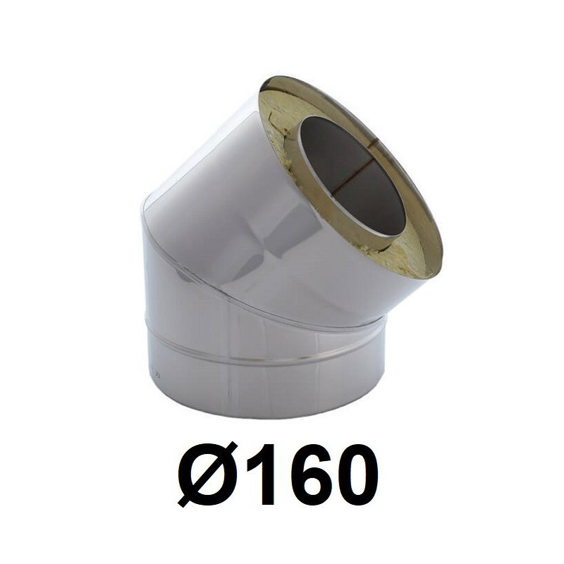 Kolano kominowe kwasoodporne izolowane 160 mm