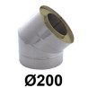 Kolano kominowe kwasoodporne izolowane 200 mm