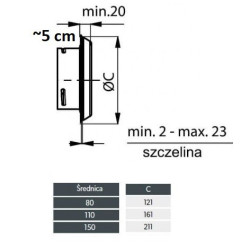 Anemostat izolowany 150 mm Biały
