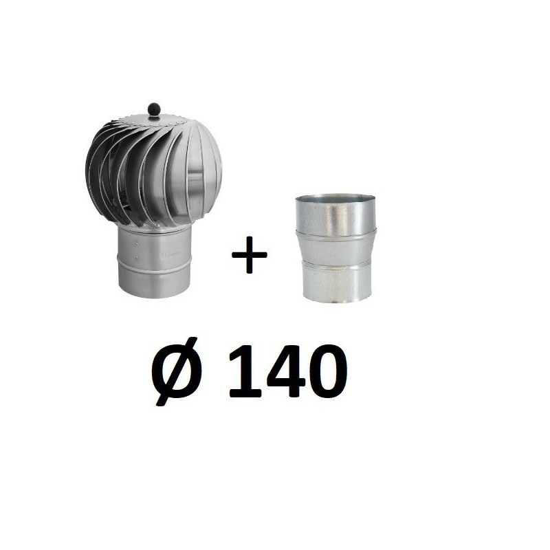 Turbowent z redukcją 140  ocynk-aluminium