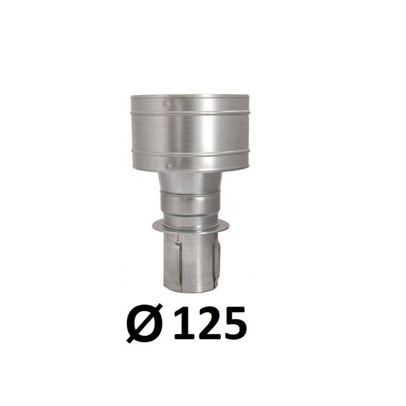 Zakończenie komina cylindryczne 125 mm wciskana ocynk
