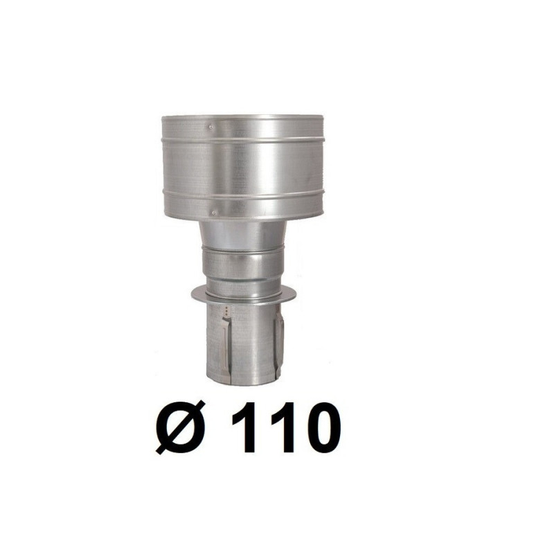 Zakończenie komina cylindryczne 110 mm wciskana chrom