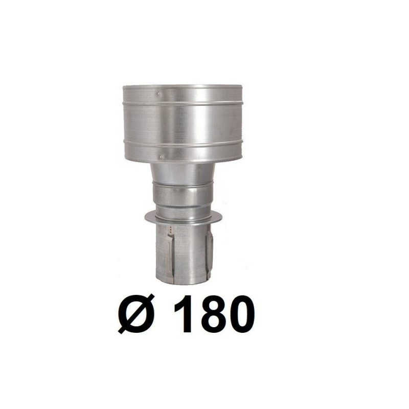 Zakończenie komina cylindryczne 180 mm wciskana chrom