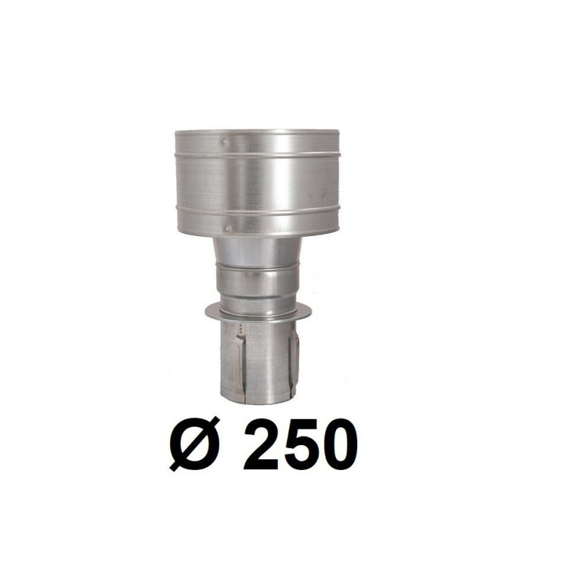 Zakończenie komina cylindryczne 250 mm wciskana chrom