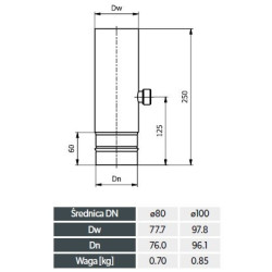 Rura pelet pomiarowa 100 mm / 0,25 m
