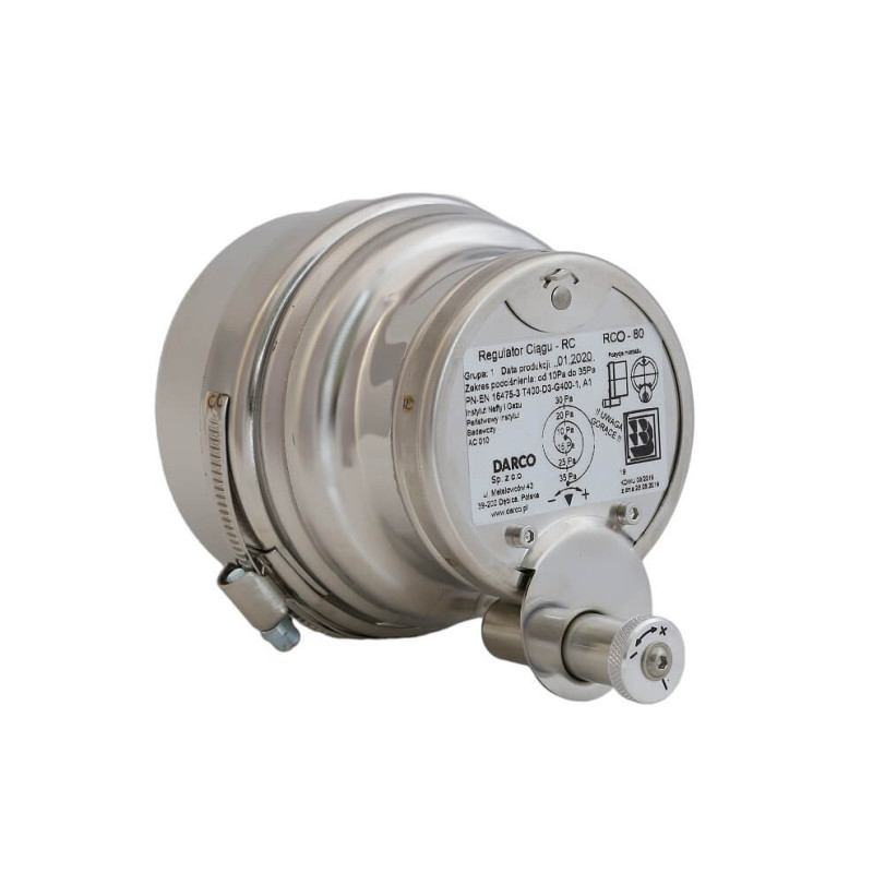Regulator ciągu kominowego 80 mm z redukcją 100 mm