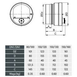 Regulator ciągu komina 150 mm z redukcją 160 mm – Wydajność i bezpieczeństwo