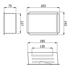 Ramka montażowa z zaślepką RM-DW-ZWC 125x185 mm – Solidne mocowanie drzwiczek kominkowych i regulatora ciągu