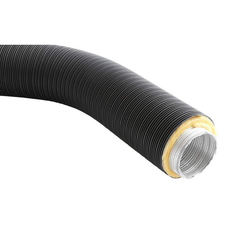 Rura REPI 80 mm – izolowana wełną 15 mm, aluminiowa, czarna, długość 0,75 m.