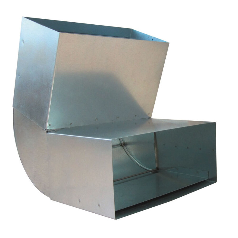 Kolano prostokątne 200x90 mm, ocynkowane, regulowane 0-110°