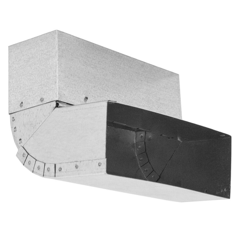 Kolano prostokątne 150x50 mm – regulowane 45-90°, przejście ściana ↔ strop