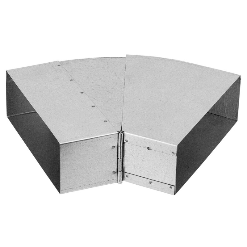 Kolano regulowane 200x90 mm do wentylacji i systemów DGP, zakres kąta 25-45°