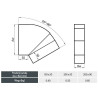 Kolano Regulowane 150x50 mm | Kąt 45-90° | Wentylacja & DGP