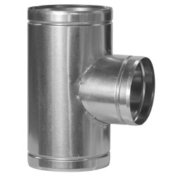 Trójnik Spiro 160 mm / 160 mm / 125 mm 90° nyplowe końcówki stal ocynkowana