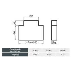 Trójnik Prostokątny 200x90 mm 90° – Wentylacja i DGP | Ocynk