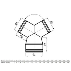 Trójnik Portki Wentylacyjny Redukcyjny 250/2x180 mm – Połączenie z Rurami Spiro